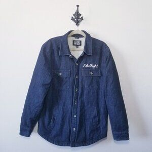 RARE Rebel8 Hitch Hiker Denim Jacket Sherpa Lined Sz XL Rebel 8 Eight Mike Giant